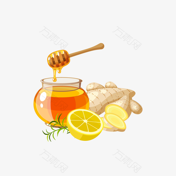 蜂蜜姜柠檬免抠下载