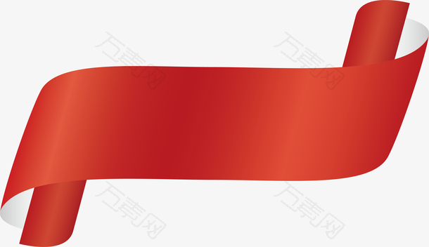 卷曲的红色彩带标题框