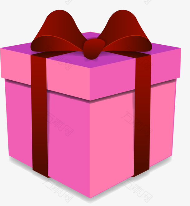 玫粉色精致的磨砂礼物盒