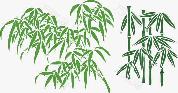 矢量绿色竹子