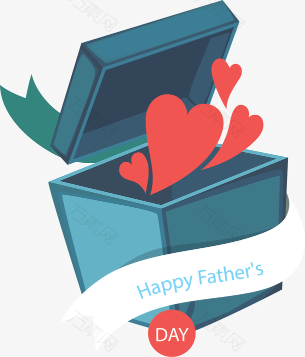 蓝色父亲节礼物盒