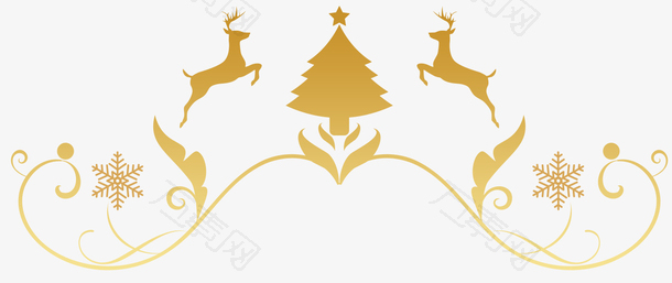 圣诞节装饰金色麋鹿圣诞树