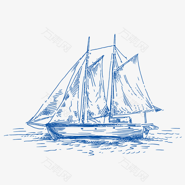 航海捕鱼帆船矢量设计元素