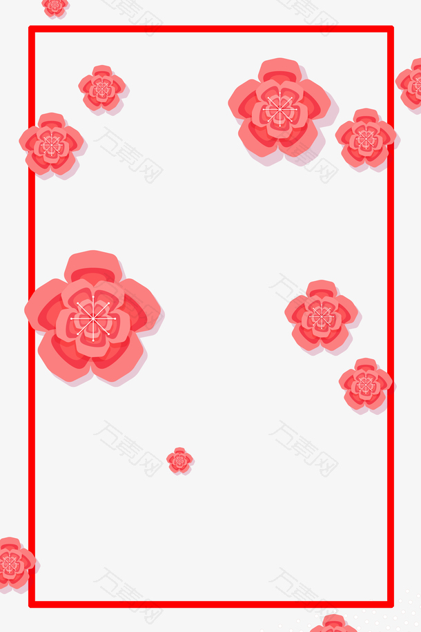 红色梅花装饰中国风海报