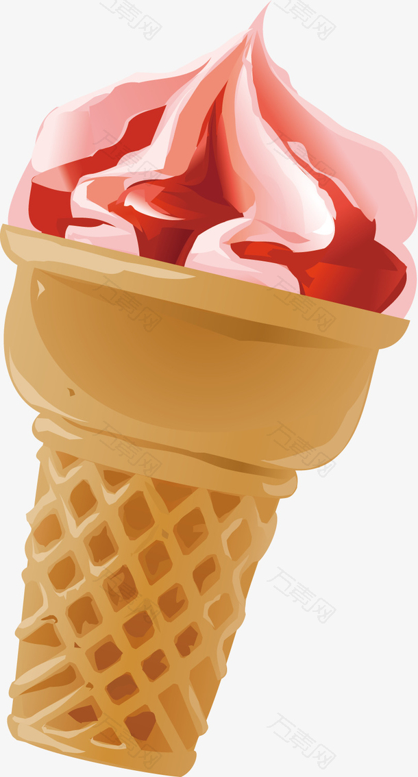 矢量图水彩冰淇淋食物