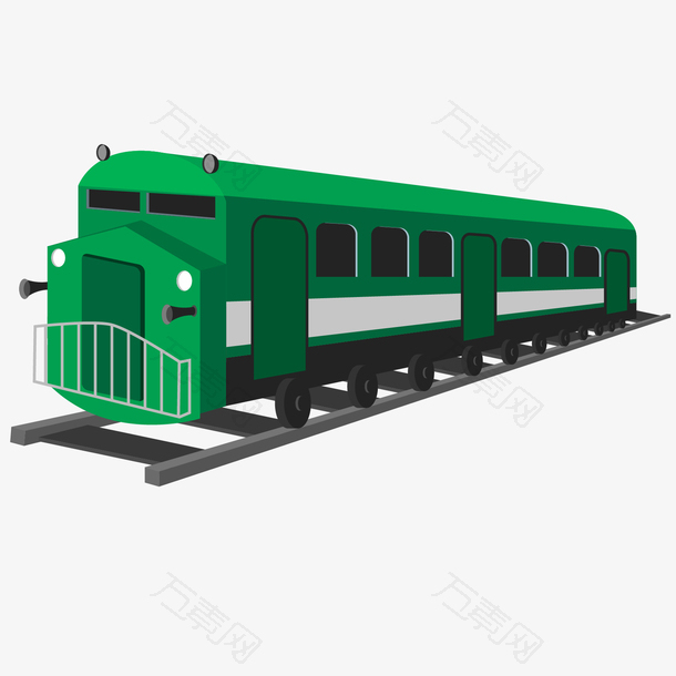 黑绿色老式火车和铁轨