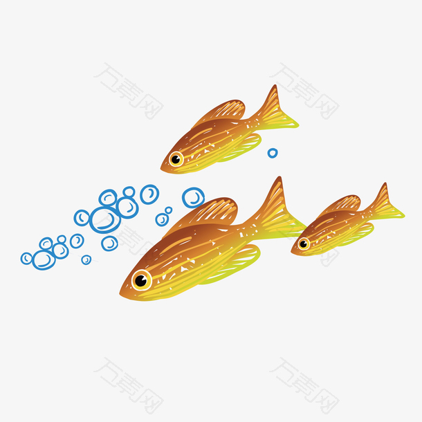 世界海洋日卡通小鱼矢量素材