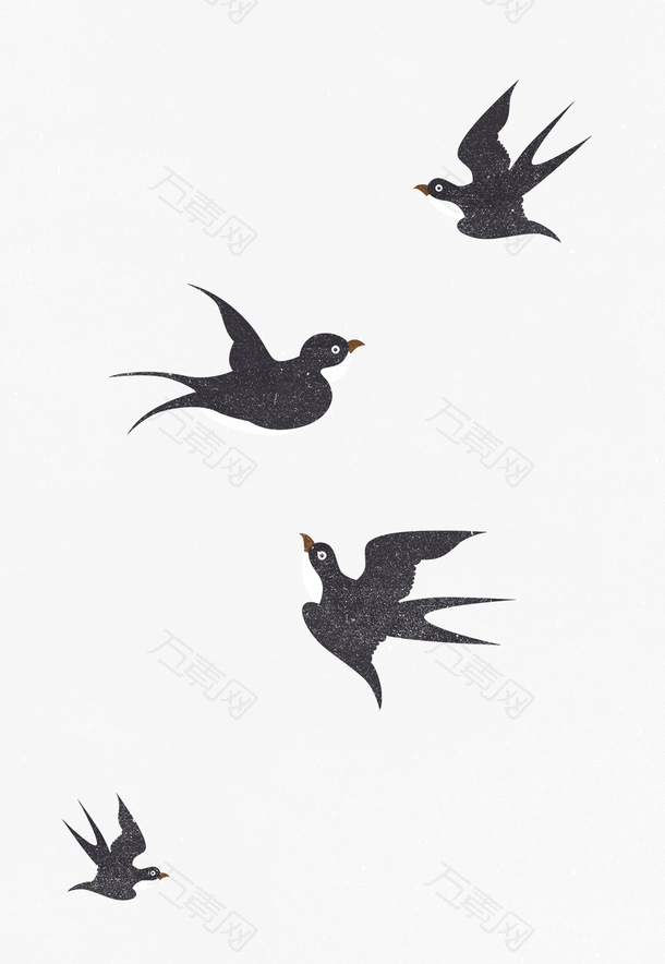 免抠卡通手绘飞翔的燕子