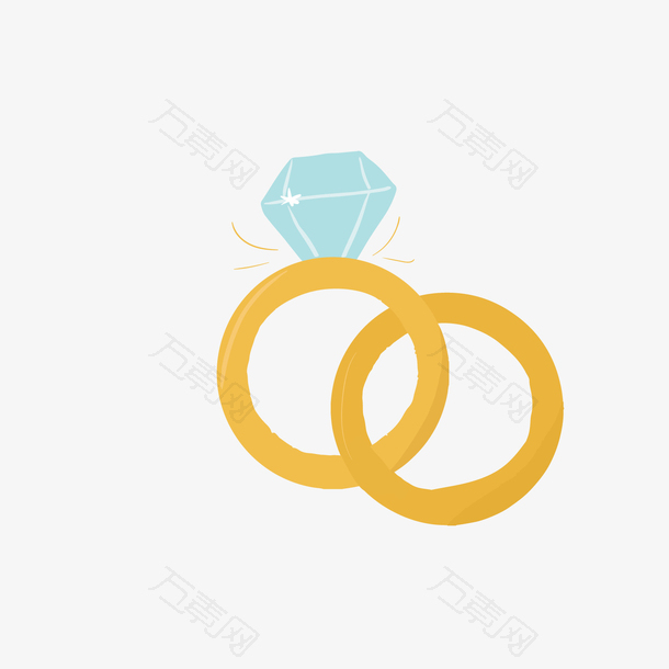 黄蓝色一对钻石戒指