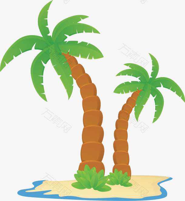 夏日海滩度假椰子树