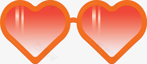 橘红色爱心的墨镜