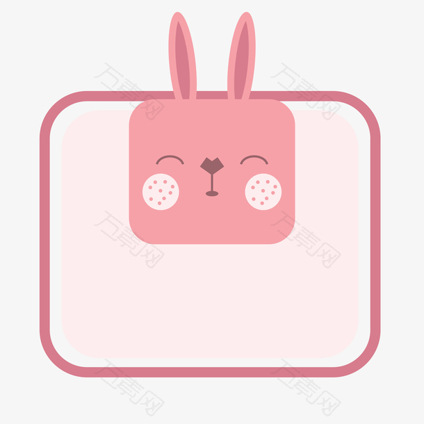 兔子头像边框装饰素材