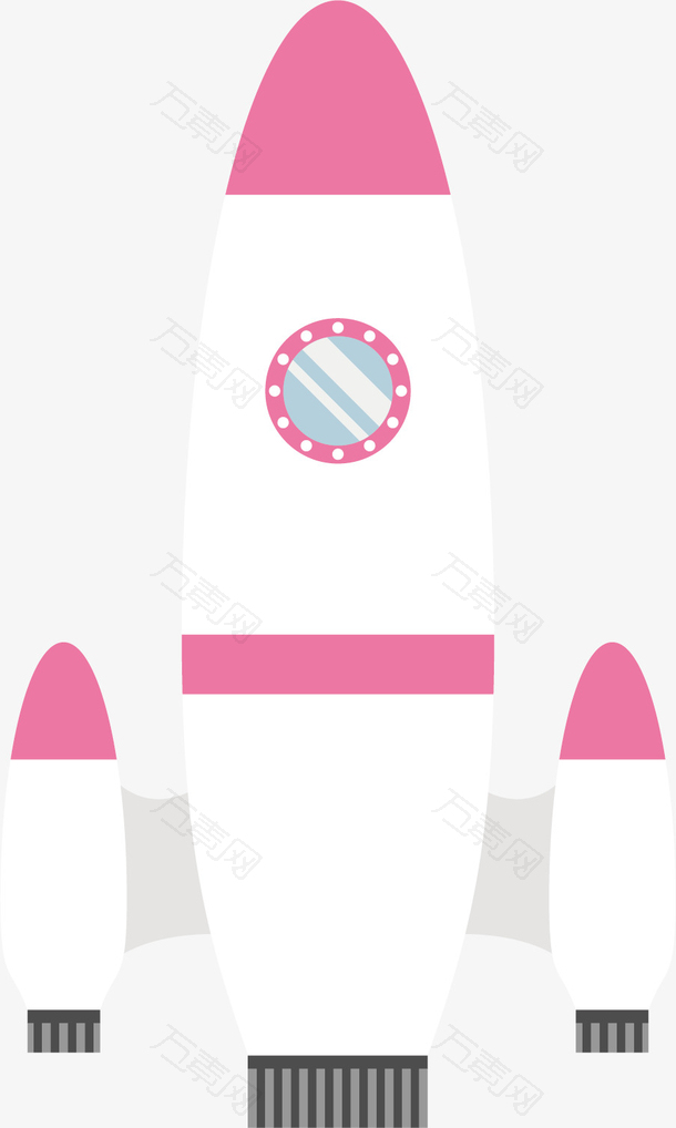 矢量图白粉色火箭
