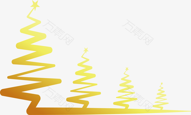 圣诞节金色涂鸦圣诞树