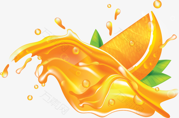 黄色飞溅夏日橙汁