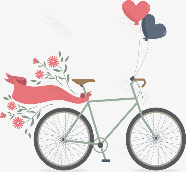 浪漫鲜花自行车