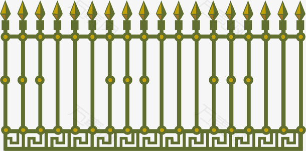 绿色的古风装饰栏杆