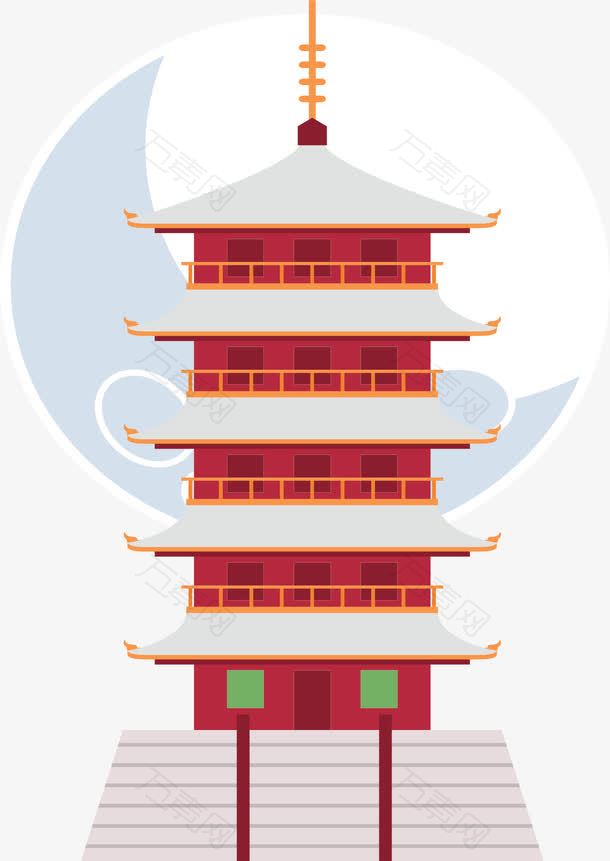 日本旅游红色的塔