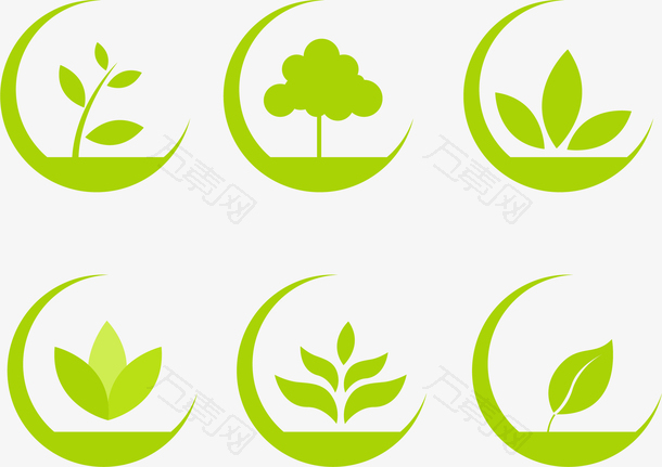 矢量元素绿色环保小图标