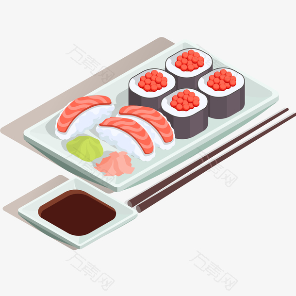 美味寿司矢量插画