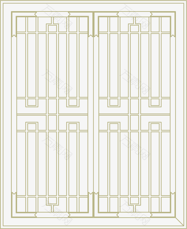 线条装饰复古窗棂