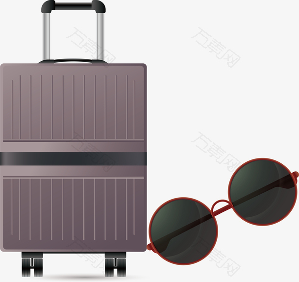 旅游常备物品眼镜旅行箱小图标矢
