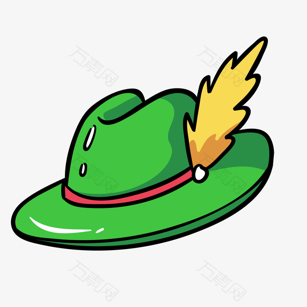 卡通绿色的帽子设计