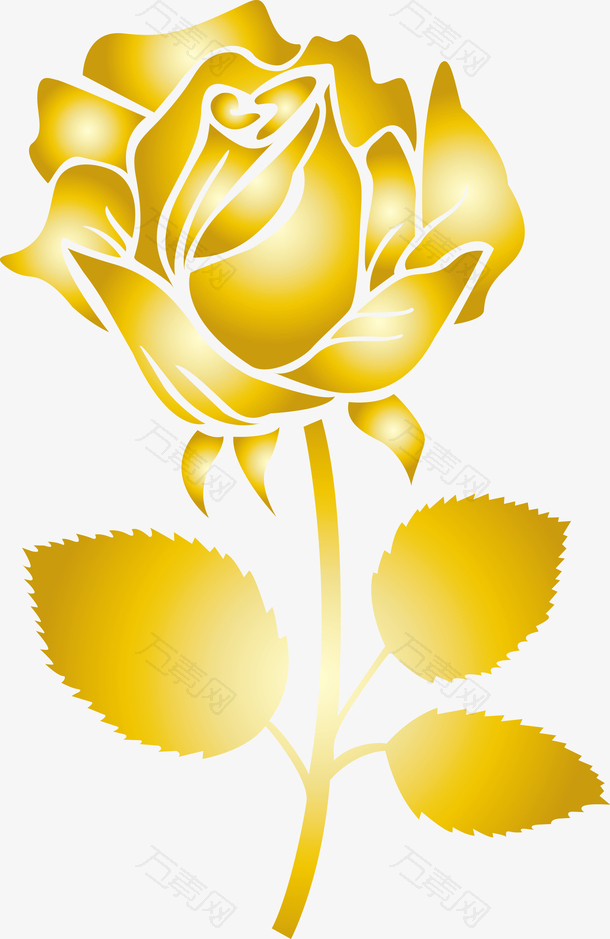 一朵金色的玫瑰花图