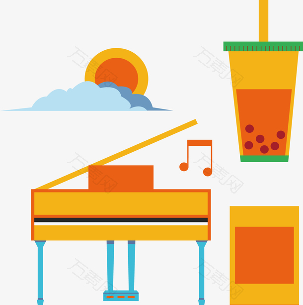 太阳钢琴奶茶