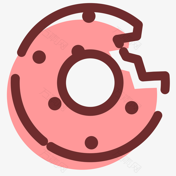 粉色甜甜圈卡通插画