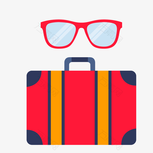 旅行社旅行旅行箱太阳镜图标设计