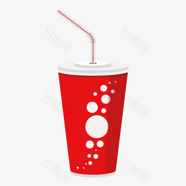 红色圆柱可乐杯子饮料