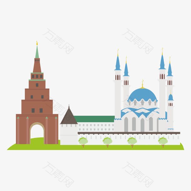 俄罗斯建筑旅游景点轮廓设计