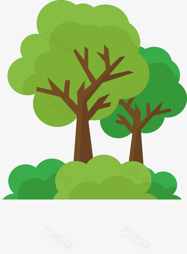 绿色大树插画设计