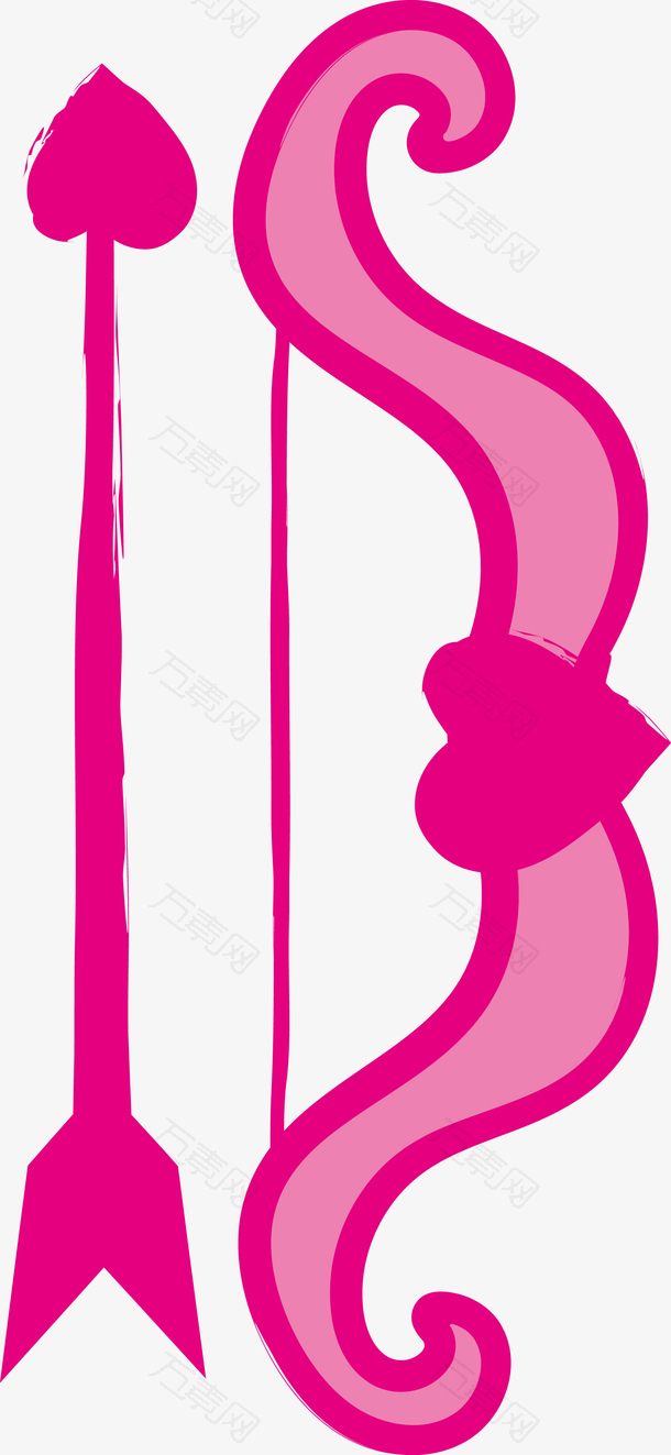 卡通粉色爱心弓箭