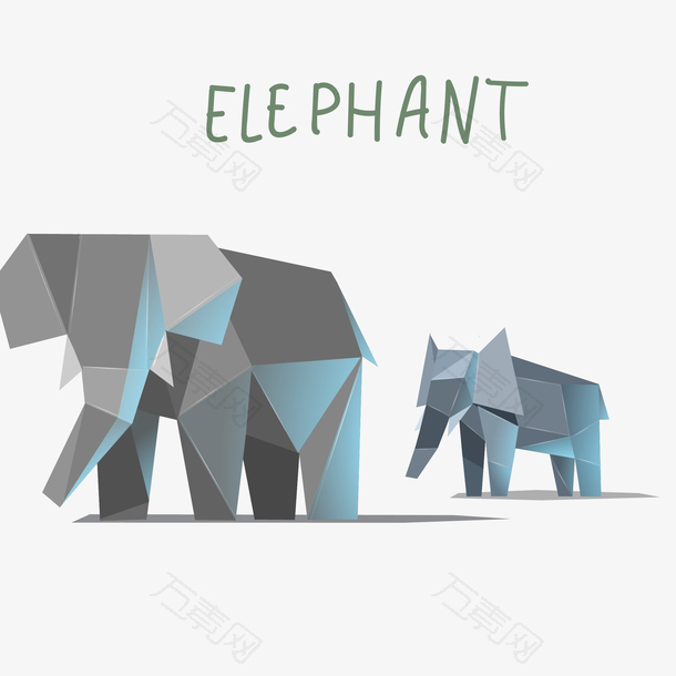 大象和小象矢量插画