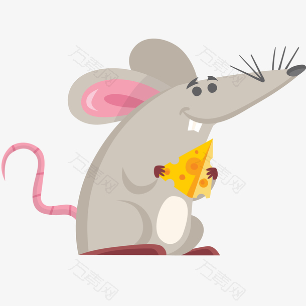 拿着奶酪的老鼠动物设计