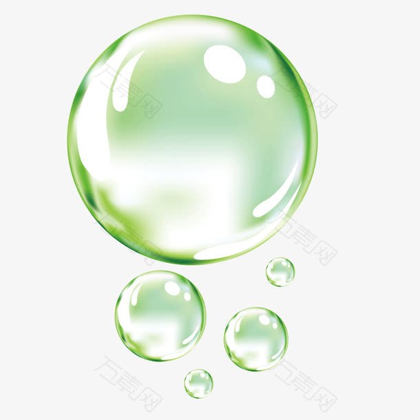 矢量绿色动态水泡水珠