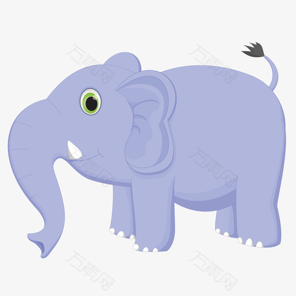 卡通动物大象矢量图