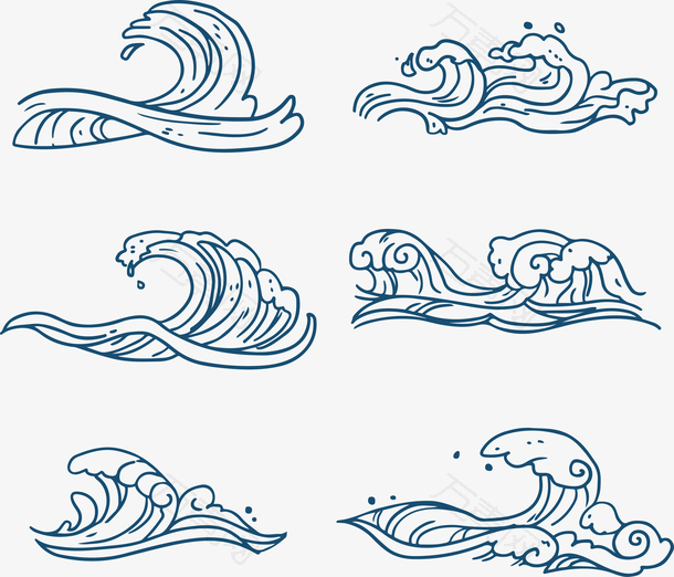 手绘海浪插画设计