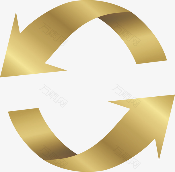 金色循环箭头矢量素材