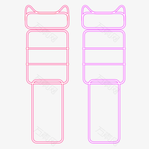 玉粉色卡通猫头状边框装饰
