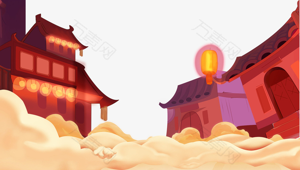 2022虎年手绘中国风过年春节房子banner