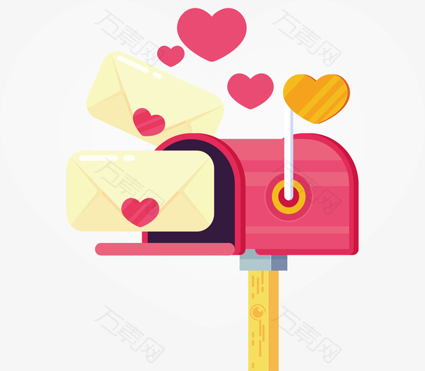 粉红色情人节邮筒