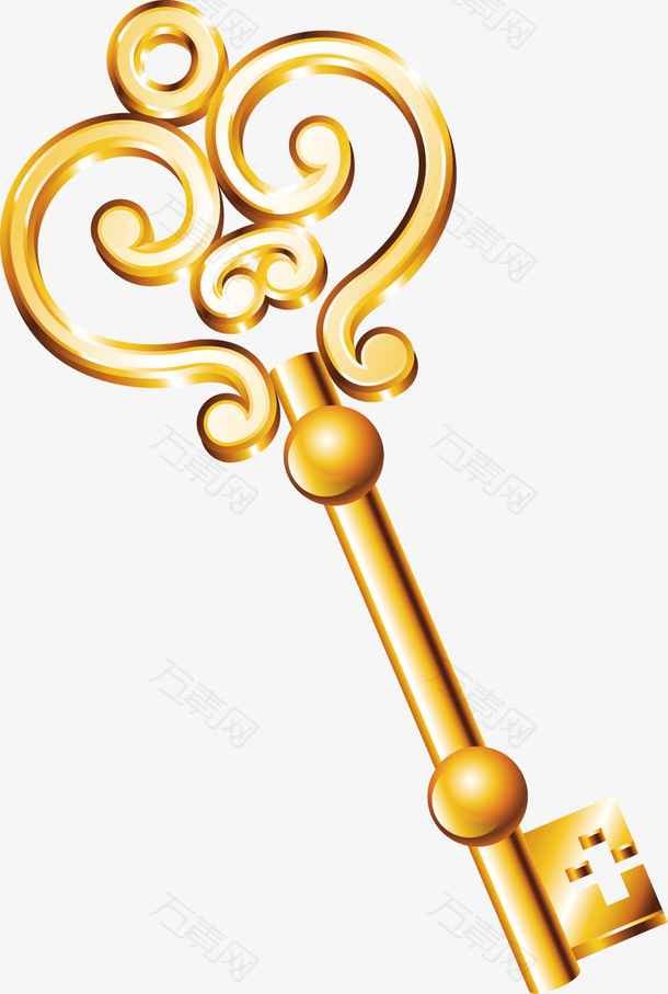金黄色修饰精致钥匙