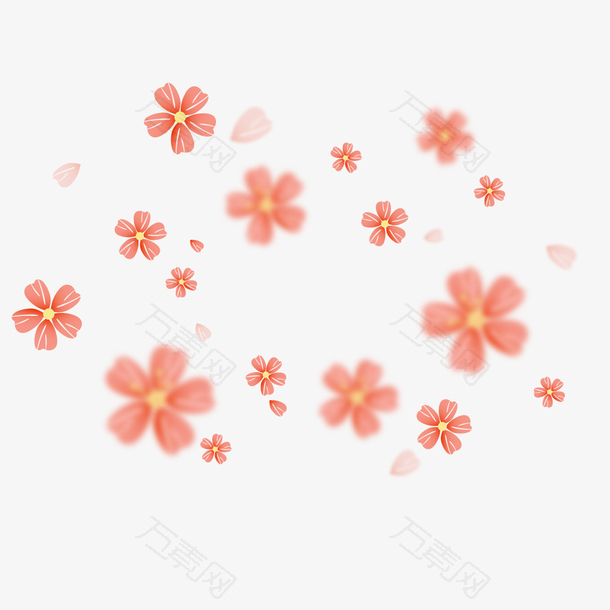 樱花花瓣浪漫素材