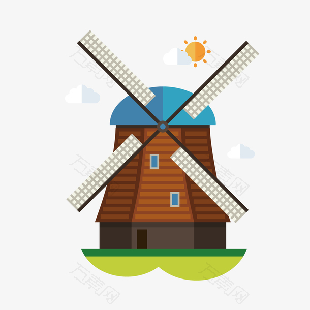 彩色荷兰风车图标