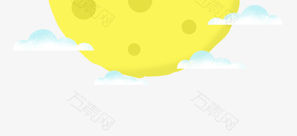 黄色中秋圆月元素