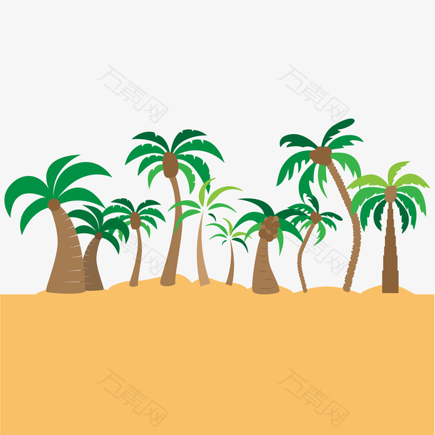 海滩椰子树插画
