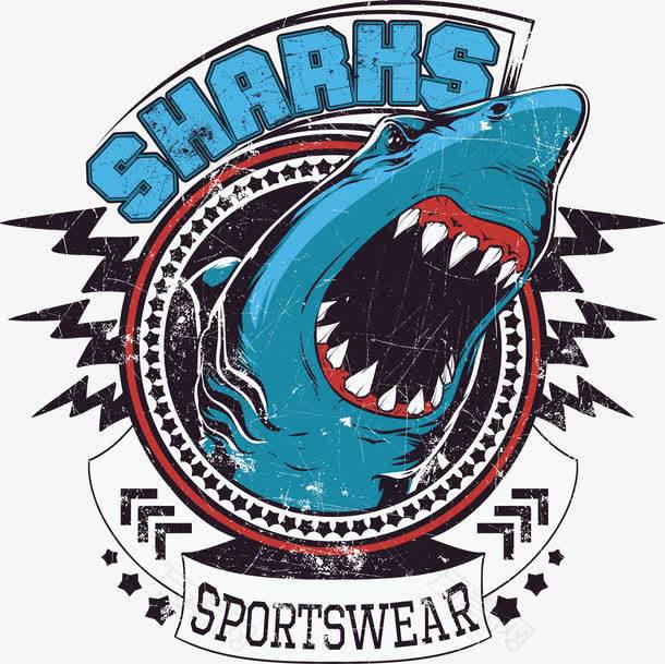 装饰蓝色鲨鱼logo